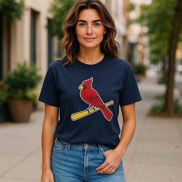 Lot of 2 Dif. Cardinals T-Shirts Red Long Sleeve +Blue Short Sleeve Both Men's L - Picture 2 of 13